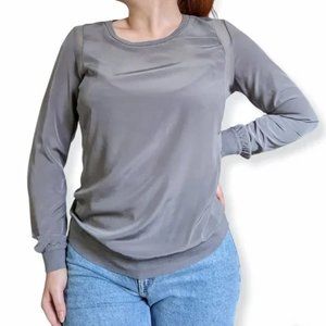 3/25$ 🦋 Simply Vera Vera Wang Grey Long Sleeve Blouse Size M
